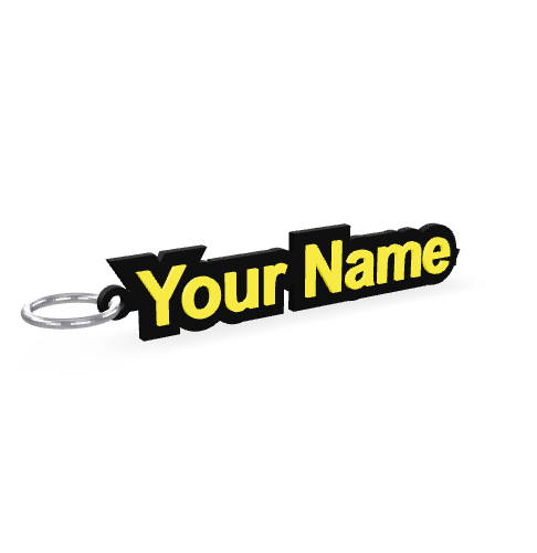 Contour Name Keychain